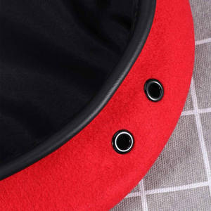 <b>Red</b> <b>Wool</b> Beret With Gold Star Emblem Formal Hat For Adults Unisex Four Seasons Wear 56-58CM - Product Image 5