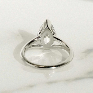 Bague solitaire en diamant de laboratoire taille marquise 3 carats, plaqué or 14 carats, luxe pour femme, certifiée IGI, bague de mariage personnalisée - Product Image 6