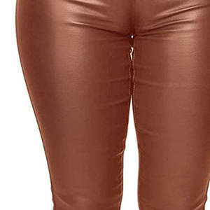Jeans Casuales de Mujer PIHA SPORTS, Negros, de Cuero Genuino, Cintura Media, Corte Regular, Levanta Glúteos, Resistentes al Viento, de Secado Rápido - Product Image 5