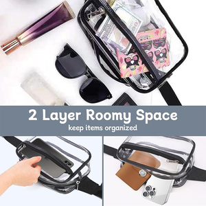 <b>Top</b> Trending Custom Clear <b>PVC</b> Waist Bags Unisex Zipper Closure Transparent Fanny Pack for Daily Use - Product Image 5