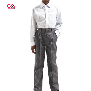 Pantalon Oxford tissé gris unisexe de qualité supérieure pour enfants, prix de gros, ajustable, avec impression de logo personnalisée - Product Image 1
