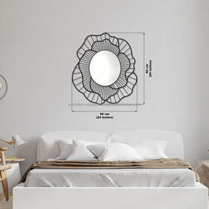 WONDER OVERSEAS Miroir mural décoratif rond avec cadre en alliage métallique, miroir double peinture noire - Product Image 5