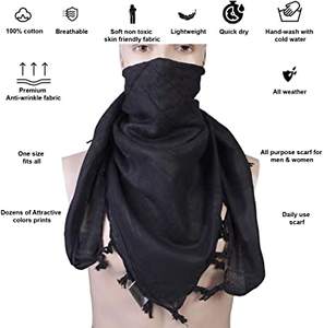 Minarat Meilleures ventes Foulard Keffiyeh Shemagh tactique personnalisé 100% Coton, couvre-chef arabe pour homme, motif pois multicolore désertique, pour l'extérieur - Product Image 5