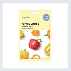 mask visage Miraclair <b>Korean</b> Paprika Vitamin <b>Serum</b> Mask 23ml Made in Korea White Sheet <b>Niacinamide</b> Herbal - Product Image 5