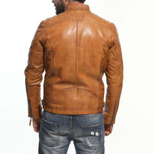 Chaquetas de Cuero Vacuno Marrón Original, Bordadas, de Alta Calidad, Corte Holgado, Hombros Caídos, Impermeables, para Hombre - Product Image 2