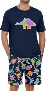 <b>Men</b> <b>Pajama</b> <b>Set</b> Summer Pjs Sleepwear Short Sleeve Graphic Tee and Printed Shorts Novelty Loungewear With Pocket - Product Image 2
