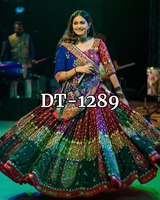 Set Lehenga Choli Sutra Lembut Cantik Bermotif Cetak Digital untuk Pengantin, Pakaian Pesta Pernikahan Diwali, Perlindungan dari Sinar Matahari untuk Wanita