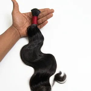 Extensions de cheveux naturels indiens Remy noirs ondulés, base en soie, double épaisseur, longs, doux et soyeux, taille personnalisée - Product Image 5