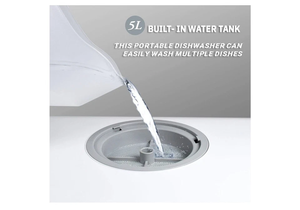 Lavavajillas portátil de encimera con tanque de 5 litros y 6 programas para espacios pequeños - Product Image 4