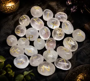 Juego de Piedras Rúnicas de Cuarzo Transparente, 25 Runas Vikingas Elder Futhark, Piedras de Adivinación de Cristal para Regalos Espirituales - Product Image 4