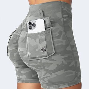 Women High Waist Crossover Camo <b>Yoga</b> <b>Shorts</b> Quick Dry Gym Running Athletic Biker <b>Shorts</b> - Product Image 5