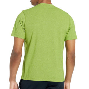 เสื้อยืดผู้ชายทรงปกติ ผ้าโพลีเอสเตอร์ผสมคอตตอน สีเขียวล้วน คอกลม แขนสั้น ผ้าถัก สไตล์ลำลอง ทรงปกติ - Product Image 3