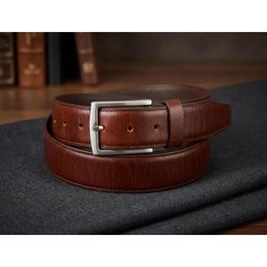 Real Cow Hide Leather Belts With Silver Pin Buckle Double Color Casual Style Men's Wear <b>Braided</b> Belts & <b>Accessories</b> - Product Image 2