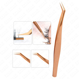 Custom Gold Color Stainless Steel Eyelash Extension Tweezers Pointed Tip Lash Applicator <b>Tool</b> for Precision Beauty Work - Product Image 3
