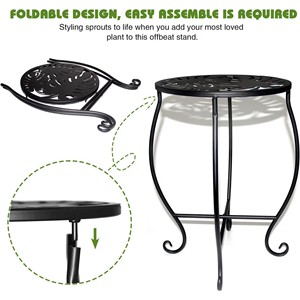 LINEA Expots Inc Handmade Foldable Durable <b>Black</b> Iron Modern Foldable <b>Side</b> <b>Table</b> for Living Room Home Furniture - Product Image 3