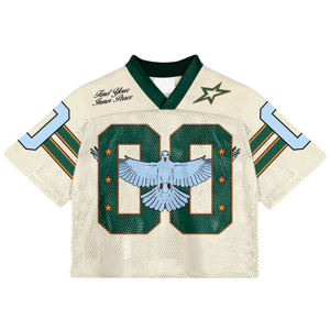 Maillot de football américain personnalisé pour homme, T-shirt en maille polyester, coupe ample et carrée, style court, impression DTG - Product Image 4