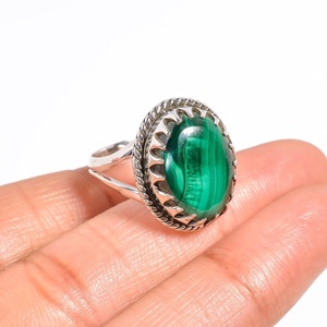Natural Malachite Gemstone 925 Sterling Silver <b>Men</b>’s <b>Ring</b> Handmade Green <b>Stone</b> Statement <b>Ring</b> Wholesale Jewelry - Product Image 6