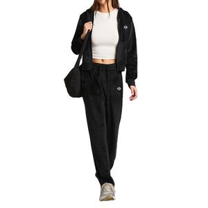 Ensemble 2 pièces en velours pour femme : sweat à capuche zippé et pantalon de jogging décontracté – Fabrication sur mesure avec logo personnalisé (OEM/ODM) et marque privée - Product Image 1