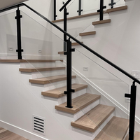 Modernes Maßgefertigtes Glas-Edelstahl-Geländer Handlauf-Spindel Sicherheits-Hartglas-Baluster für Treppen Balkon Villa Hotel Innenhof