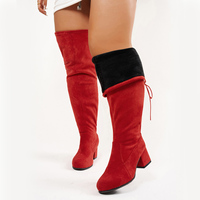 Bottes hautes au-dessus du genou à enfiler, doublées polaire, élastiques et confortables, toutes saisons, grandes tailles et largeurs, directement de l'usine