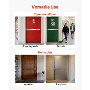 Barra de empuje de acero inoxidable comercial de 31 pulgadas para puerta de salida de emergencia, dispositivo de cierre automático ALA - Product Image 6