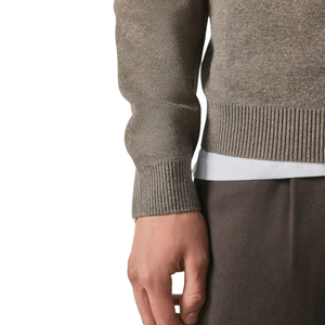 Pull tricoté pour homme à col montant et fermeture éclair courte, couleur pierre foncée, manches longues, décontracté, chaud pour l'hiver, en tricot ultra doux, qualité supérieure - Product Image 5