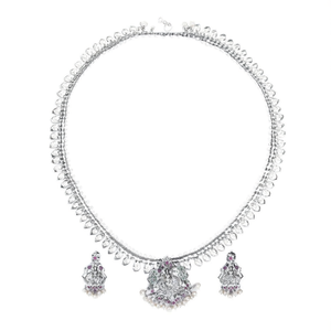 Oxidised <b>Gold</b> Plated Bridal Temple <b>Jewellery</b> <b>Set</b>-Trendy Fine Earring <b>Set</b> - Product Image 2