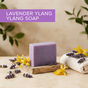 Savon solide à la lavande et à l'ylang-ylang pour tous types de peau, taille standard, usage adulte, savon de bain aromathérapeutique naturel, en vente - Product Image 1