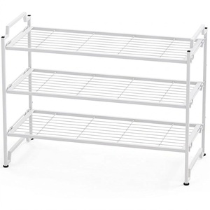 Organisateur de chaussures classique en fer, gain de place, étagère de rangement en métal blanc pour entrée et salon, présentoir à chaussures - Product Image 2