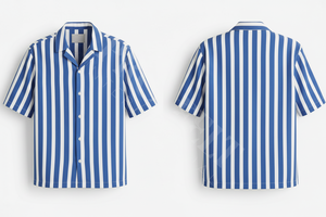 Chemise décontractée légère à manches courtes rayée boutonnée – Tenue d'été élégante à rayures verticales – Chemises personnalisées imprimées - Product Image 6