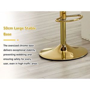 Taburete de Bar Moderno de Cuero PU, Silla Giratoria Ajustable con Respaldo para Cocina, Barra, Comedor - Product Image 3