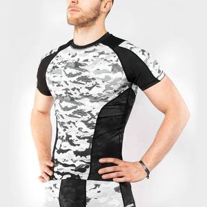T-shirt de compression à manches courtes pour homme, camouflage personnalisé, MMA, BJJ, grappling, séchage rapide, entraînement fitness - Product Image 2