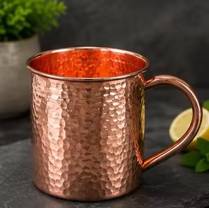 Copper Hammered Moscow Mule <b>Mugs</b> Set With Handle Vintage Design <b>Large</b> Capacity Home Party Drinkware - Product Image 4
