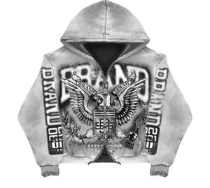 Sudadera con Capucha Personalizada para Mujer, 100% Algodón, 500 g/m², Gruesa, con Gráfico Bordado Recortado y Cierre Cuadrado con Detalle de Pedrería - Product Image 2