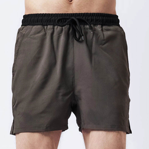 Men's Eco-Friendly Breathable Quick Dry Polyester/Nylon Shorts Solid Color Drawstring Waist Casual Mid Rise Knitted Gym Shorts - Product Image 1