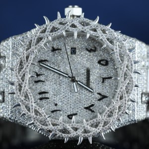 Reloj Mecánico Automático de Acero Inoxidable de Lujo para Hombre, Caja con Diamantes y Moissanita, Esfera de Cristal de Zafiro, Luminoso, 5ATM - Product Image 3