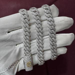 Chaîne gourmette Miami Cuban Link personnalisée plaquée or avec moissanite VVS 10MM, collier de luxe pour homme, bijoux hip-hop glacés, collier statement - Product Image 3