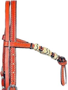 Têtière de cheval en cuir de qualité supérieure, design personnalisé, style western, avec peitorale - Product Image 6