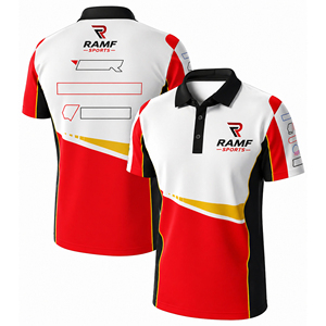 RAMF SPORTS Mens Summer Short Plus Size Racing Polo <b>Shirts</b> Sublimated Team Wear Breathable <b>Flame</b>-Retardant Anti-Uv % - Product Image 2