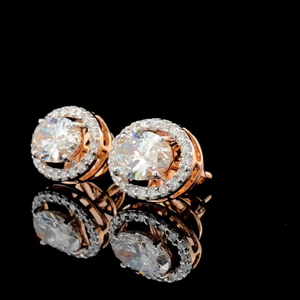 Pendientes de Diamantes Cultivados en Laboratorio de 2.20 CTW, Corte Ovalado, Oro Sólido de 14K, Certificados por IGI - Product Image 2