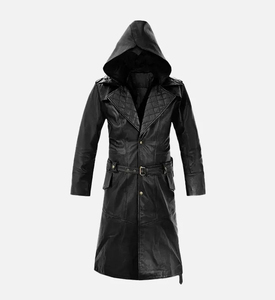 New Best Style Winter <b>Men's</b> Fish Leather <b>Long</b> Coat For <b>Men</b> Customized Logo Best Design 100% Leather Material - Product Image 1
