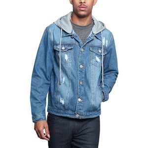 Wholesale Vintage Denim Jacket Custom Embroidery Logo Stand Wool Shell Standard Thickness 100% Cotton Winter Jacket Unisex - Product Image 4
