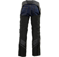 Samroz Sports - Chaps en textile ventilé noir pour homme avec garniture en cuir, design personnalisable, haute qualité, toutes saisons