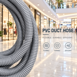Manguera de PVC para conductos de 75 mm de diámetro interior (3 pulgadas), rollo de 30 m, flexible, corrugada, para ventilación industrial, proveedor mayorista de fábrica, conducto de aire flexible. - Product Image 1