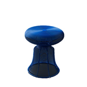 Tabouret ottoman moderne en fil métallique bleu, tabouret contemporain pour chambre à coucher, salon, meubles décoratifs - Product Image 1