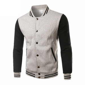 Wholesale OEM Sporty Stand Collar Premium Quality Customizable Men's Varsity <b>Jacket</b> with Horn Button Closure - Product Image 5