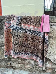 Premium Cotton Kantha Vintage Block Printed Reversible Quilt Artisan Handmade Indian <b>Bedding</b> for Bedroom Décor - Product Image 3
