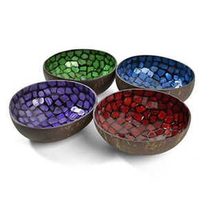 Bol en noix de coco décoratif gravé de haute qualité, fait main, peint à la main, vente en gros à prix abordable, style rustique, idéal pour la maison, la cuisine ou comme cadeau - Product Image 4