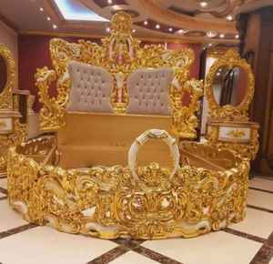 Pied de lit en bois pour chambre à coucher, mobilier de qualité supérieure pour la maison, avec cadre de lit king size en bois massif fait main, luxe. - Product Image 4