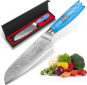Custom Handmade UMAR FAROOQ Damascus Steel Chef <b>Knife</b> 8 Inch 67-Layer Professional <b>Sharp</b> Ambidextrous Modern Resin Handle 3.0mm - Product Image 2